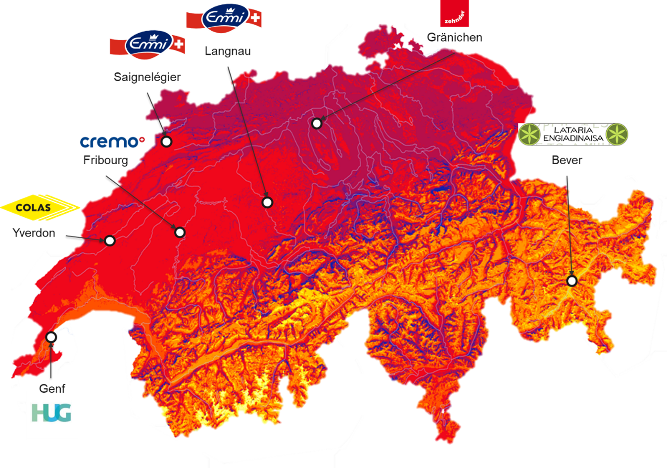 Heat Map of Switzerland